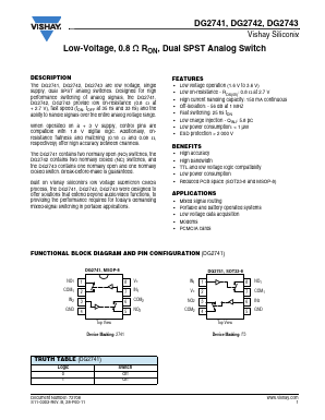 DG2743DS-T1 Datasheet PDF Vishay Semiconductors