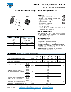 GBPC1506W-E4-51 Datasheet PDF Vishay Semiconductors