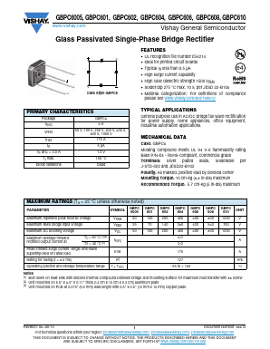GBPC6005 Datasheet PDF Vishay Semiconductors