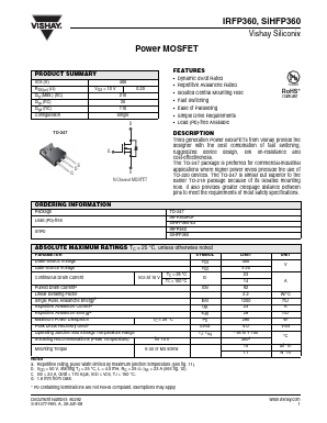 IRFP360PBF Datasheet PDF Vishay Semiconductors