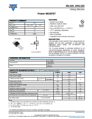 IRL520 Datasheet PDF Vishay Semiconductors