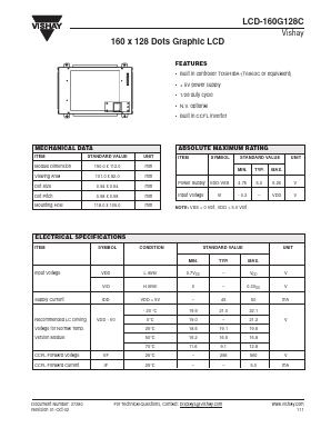 LCD-160G128C Datasheet PDF Vishay Semiconductors