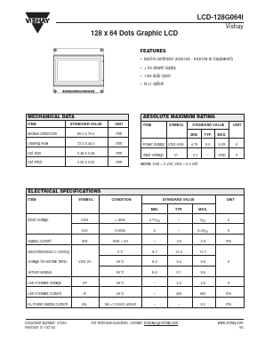 LCD-128G064I Datasheet PDF Vishay Semiconductors