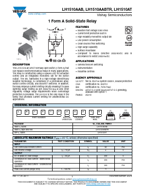 LH1510AABTR Datasheet PDF Vishay Semiconductors