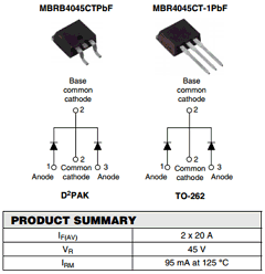 MBR4045CT Datasheet PDF Vishay Semiconductors