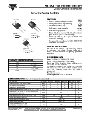 MBRB1635HE3/81 Datasheet PDF Vishay Semiconductors
