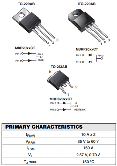 MBRB2060CTHE3/45 Datasheet PDF Vishay Semiconductors