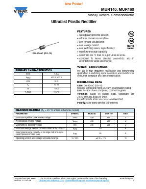 MUR160-E3 Datasheet PDF Vishay Semiconductors
