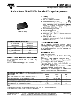 P4SMA10A-E3 Datasheet PDF Vishay Semiconductors