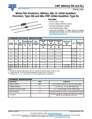 RN70D3483CBSL143 Datasheet PDF Vishay Semiconductors