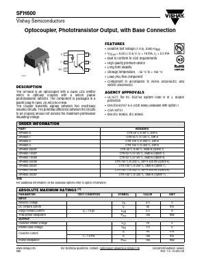 SFH600-1 Datasheet PDF Vishay Semiconductors