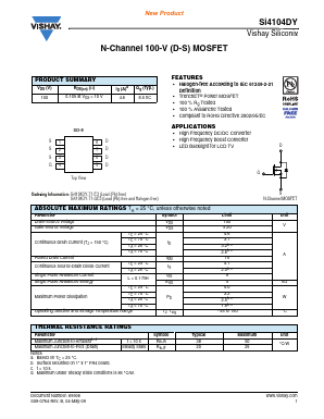 SI4104DY-T1-E3 Datasheet PDF Vishay Semiconductors