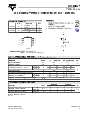 SI4500BDY-T1-GE3 Datasheet PDF Vishay Semiconductors