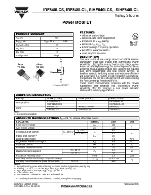 SIHF840LCL Datasheet PDF Vishay Semiconductors