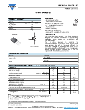 IRFP150PBF Datasheet PDF Vishay Semiconductors