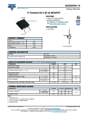 SUD50P06-15 Datasheet PDF Vishay Semiconductors