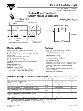 TGL41-91 Datasheet PDF Vishay Semiconductors