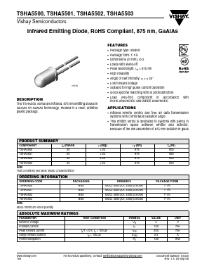 TSHA5502 Datasheet PDF Vishay Semiconductors