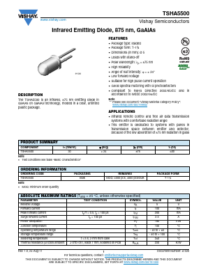 TSHA5500 Datasheet PDF Vishay Semiconductors