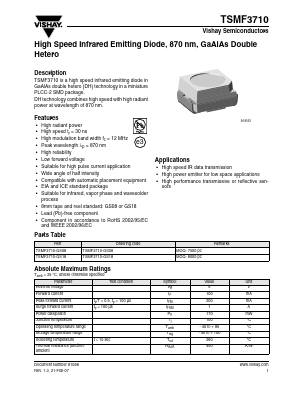 TSMF3710 Datasheet PDF Vishay Semiconductors