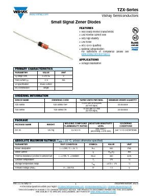 TZX10D Datasheet PDF Vishay Semiconductors