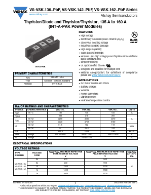 VSKT162-14PBF Datasheet PDF Vishay Semiconductors