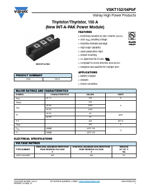 VSKT152 Datasheet PDF Vishay Semiconductors