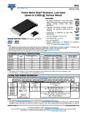 WSL2512R2500FTH Datasheet PDF Vishay Semiconductors