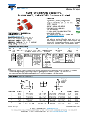 T95D157K010HSAS Datasheet PDF Vishay Semiconductors