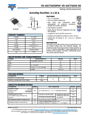 VS-42CTQ030PBF Datasheet PDF Vishay Semiconductors