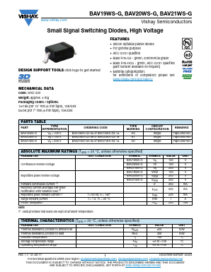 BAV21WS-G3-18 Datasheet PDF Vishay Semiconductors
