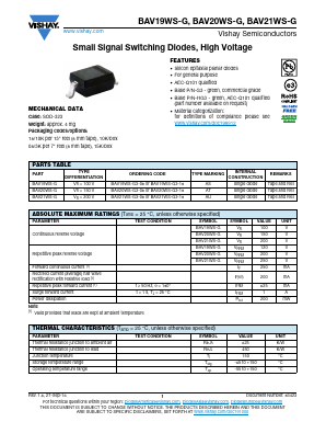 BAV21WS-G3-18 Datasheet PDF Vishay Semiconductors