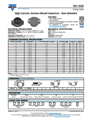 IDCS5020ER1R0M Datasheet PDF Vishay Semiconductors