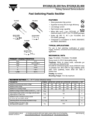 BY229B-800-E3/81 Datasheet PDF Vishay Semiconductors
