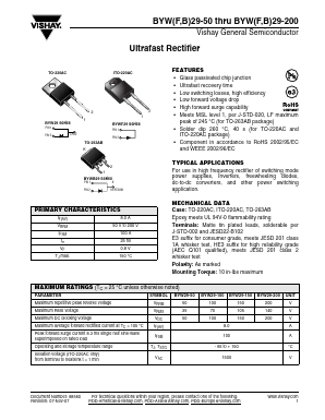 BYW29-100 Datasheet PDF Vishay Semiconductors