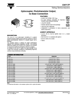 CNY17F-1X007 Datasheet PDF Vishay Semiconductors