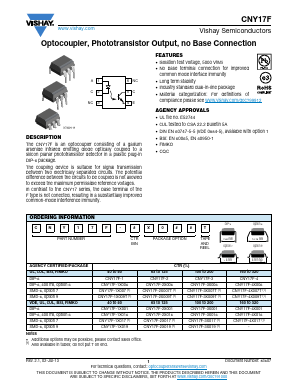 CNY17F-1X006 Datasheet PDF Vishay Semiconductors