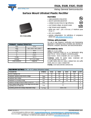 ES2A-E3/52T Datasheet PDF Vishay Semiconductors