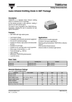 TSMS3700-GS08 Datasheet PDF Vishay Semiconductors