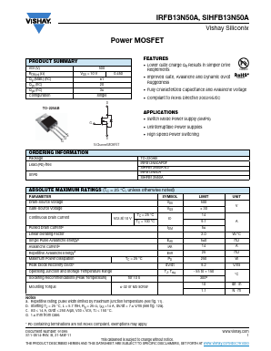 IRFB13N50APBF Datasheet PDF Vishay Semiconductors