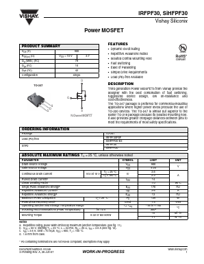 IRFPF30 Datasheet PDF Vishay Semiconductors