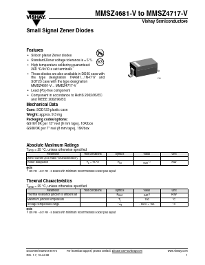 MMSZ4692-V Datasheet PDF Vishay Semiconductors