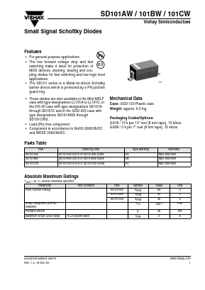 SD101BW-GS18 Datasheet PDF Vishay Semiconductors