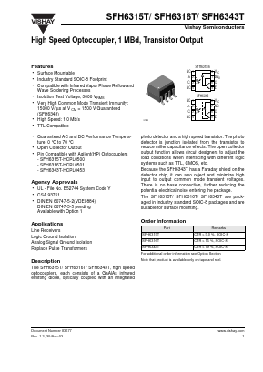 SFH6315T Datasheet PDF Vishay Semiconductors