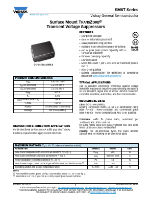 SM6T27A Datasheet PDF Vishay Semiconductors