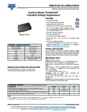 SMAJ9.0A Datasheet PDF Vishay Semiconductors