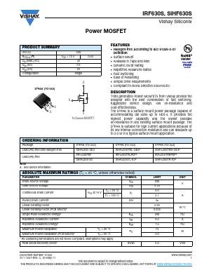 IRF630S Datasheet PDF Vishay Semiconductors