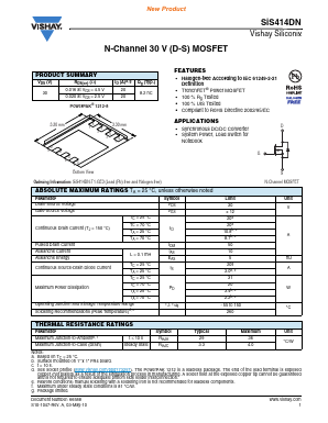 SIS414DN-T1-GE3 Datasheet PDF Vishay Semiconductors