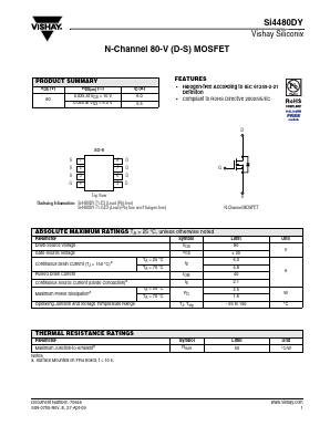 SI4480DY-T1-GE3 Datasheet PDF Vishay Semiconductors