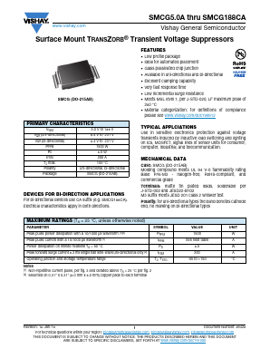 SMCG11A-M3/9AT Datasheet PDF Vishay Semiconductors